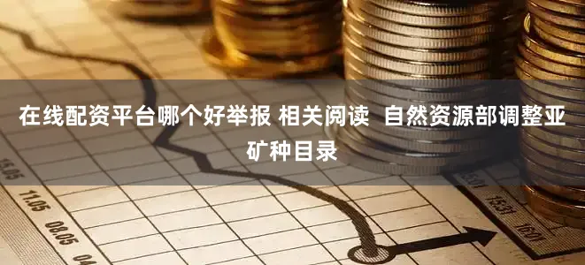 在线配资平台哪个好举报 相关阅读  自然资源部调整亚矿种目录
